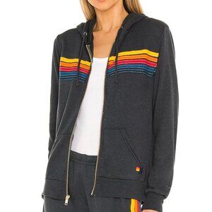 Aviator Nation Charcoal 5 stripe hoodie: Size XL